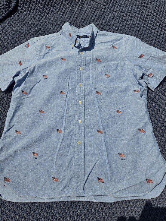 Ralph Lauren Other - Ralph Lauren Oxford Shirt Men's Large Blue American Flag Embroidered Button Down